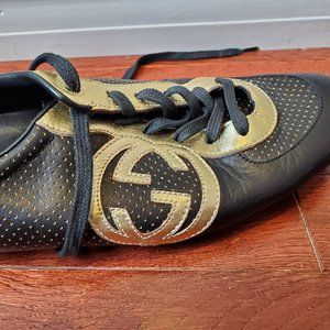 Gucci Black and Gold Women's Sneakers, 190777 39 G